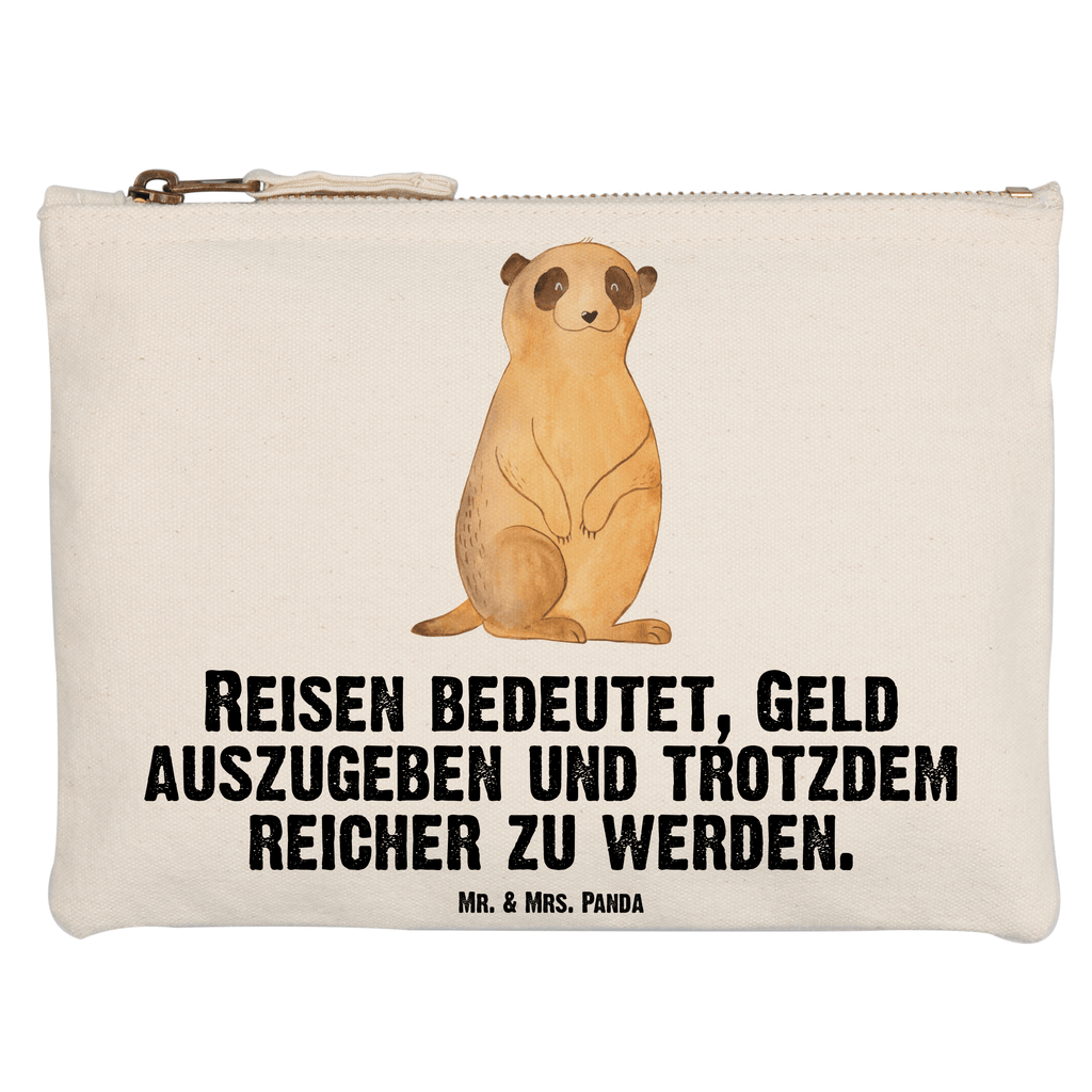 Schminktasche Erdmännchen Schminktasche, Kosmetiktasche, Kosmetikbeutel, Stiftemäppchen, Etui, Federmappe, Makeup, XXL, Schminketui, Kosmetiketui, Schlamperetui, Afrika, Wildtiere, Erdmännchen, Reisen, Spruch, Weltreise, Afrikareise, Roadtrip, Traveling