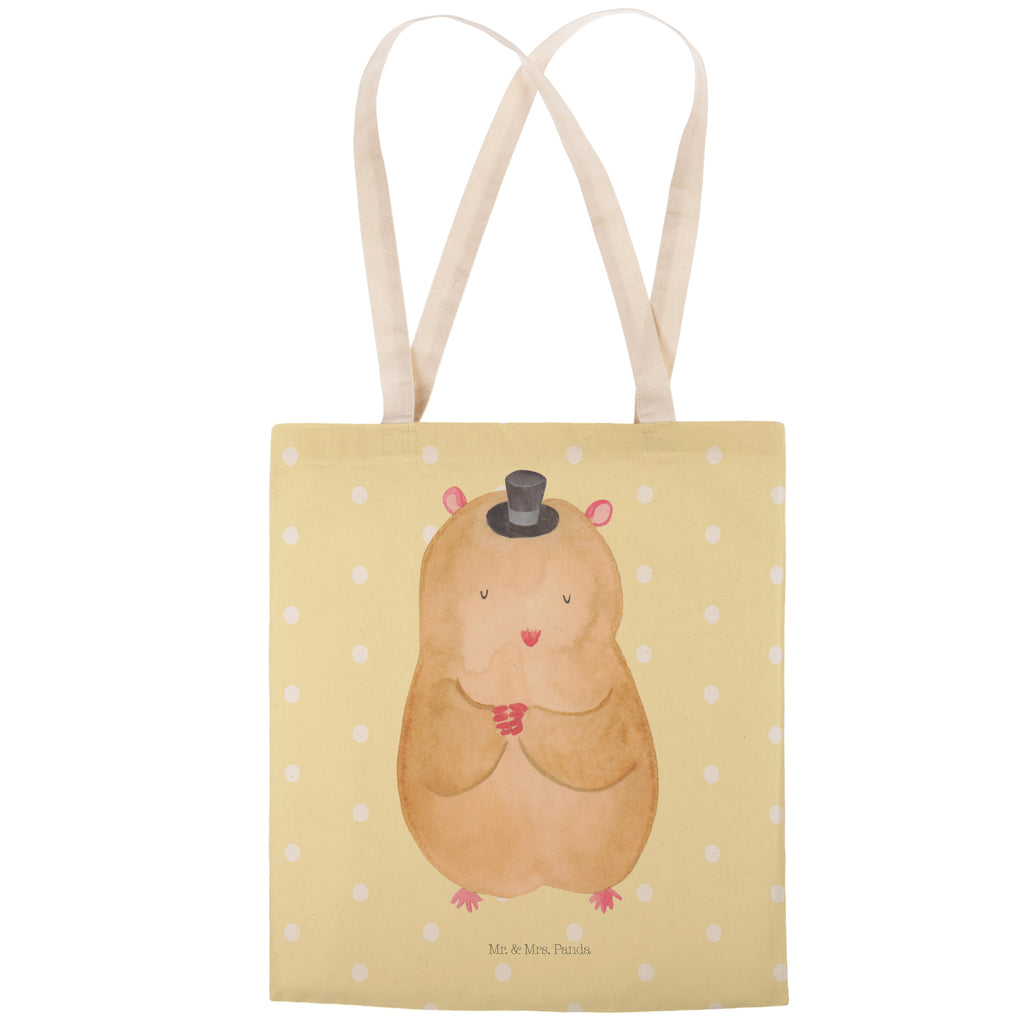 Einkaufstasche Hamster Hut Tragetasche, Tasche, Beutel, Stofftasche, Baumwolltasche, Umhängetasche, Shopper, Einkaufstasche, Beuteltasche, Tiermotive, Gute Laune, lustige Sprüche, Tiere, Hamster, Hut, Magier, Zylinder, Zwerghamster, Zauberer