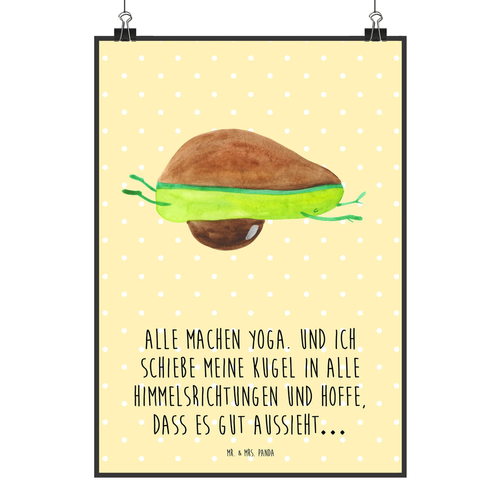 Poster Avocado Yoga Poster, Wandposter, Bild, Wanddeko, Küchenposter, Kinderposter, Wanddeko Bild, Raumdekoration, Wanddekoration, Handgemaltes Poster, Mr. & Mrs. Panda Poster, Designposter, Kunstdruck, Posterdruck, Avocado, Veggie, Vegan, Gesund, Avocado Yoga Vegan