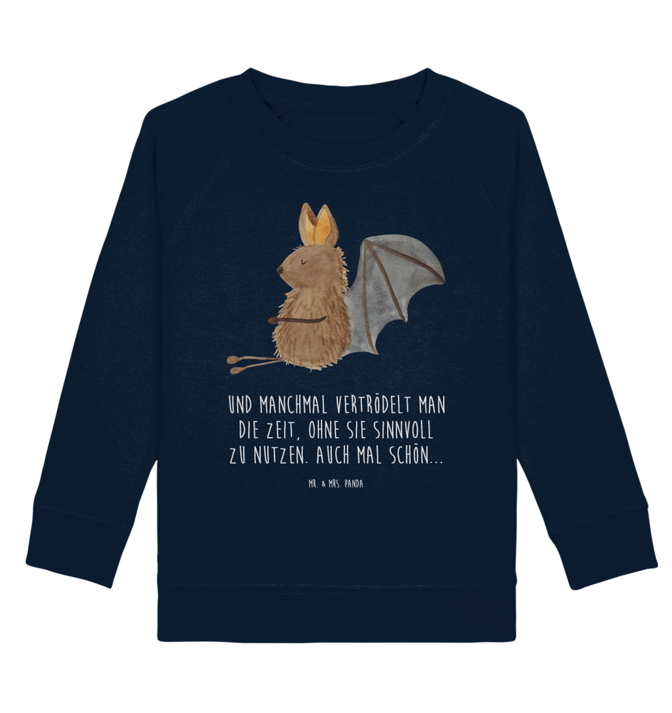 Organic Kinder Pullover Fledermaus sitzend Kinder Pullover, Kinder Sweatshirt, Jungen, Mädchen, Tiermotive, Gute Laune, lustige Sprüche, Tiere, Fledermaus, Fledermäuse, Motivation, entspannen