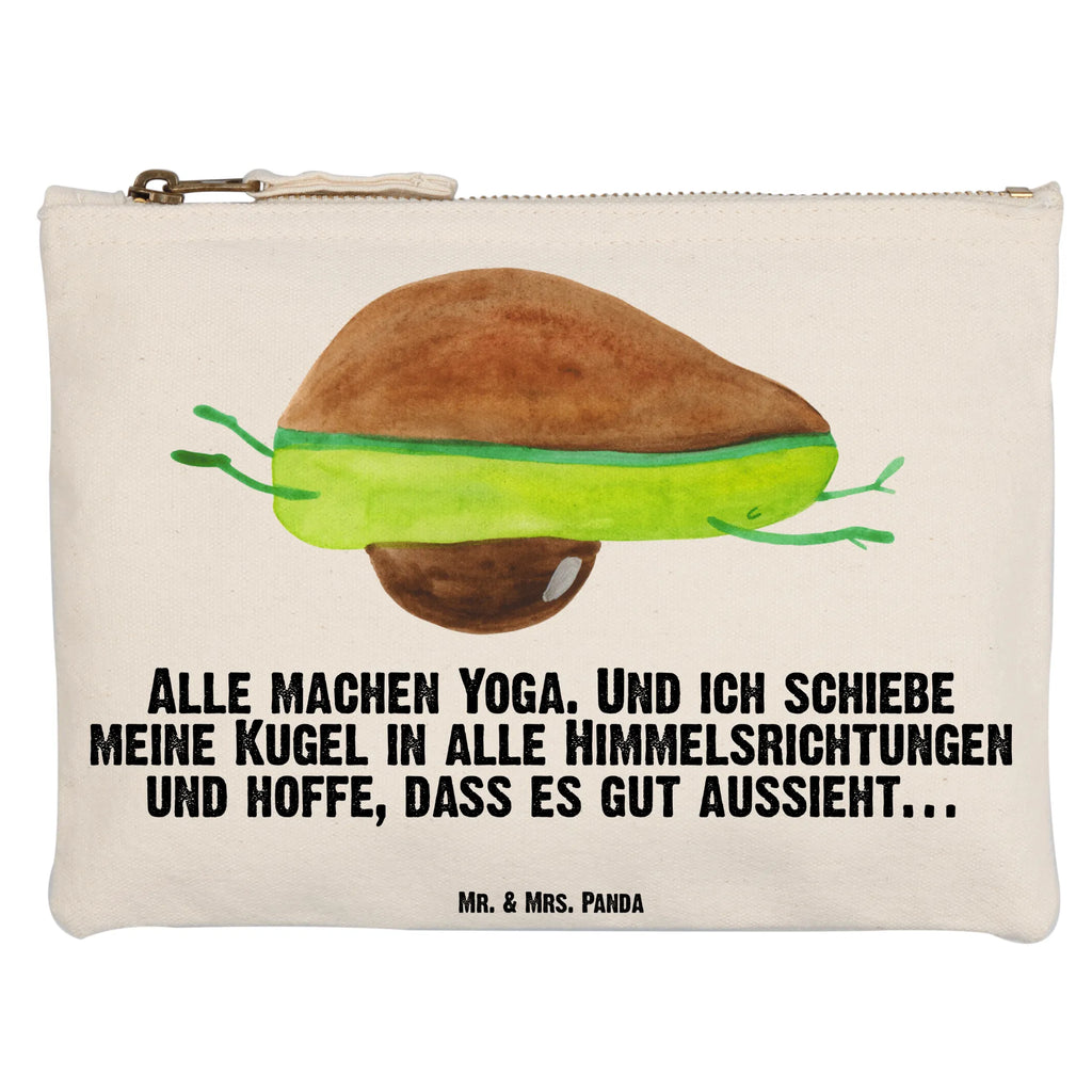 Schminktasche Avocado Yoga Schminktasche, Kosmetiktasche, Kosmetikbeutel, Stiftemäppchen, Etui, Federmappe, Makeup, XXL, Schminketui, Kosmetiketui, Schlamperetui, Avocado, Veggie, Vegan, Gesund, Avocado Yoga Vegan