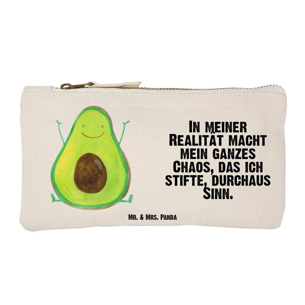 Schminktasche Avocado Glücklich Schminktasche, Kosmetiktasche, Kosmetikbeutel, Stiftemäppchen, Etui, Federmappe, Makeup, XXL, Schminketui, Kosmetiketui, Schlamperetui, Avocado, Veggie, Vegan, Gesund, Chaos