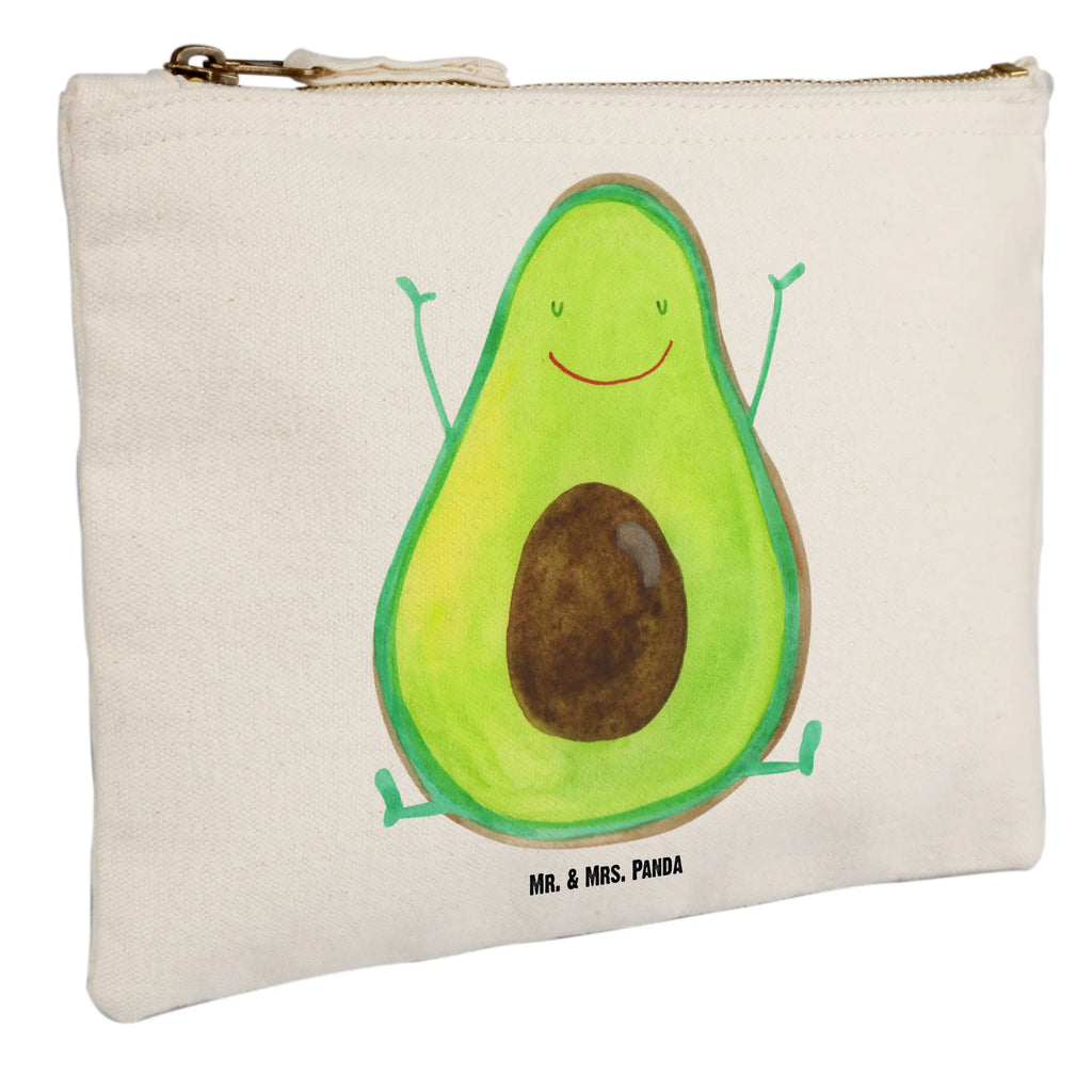 Schminktasche Avocado Glücklich Schminktasche, Kosmetiktasche, Kosmetikbeutel, Stiftemäppchen, Etui, Federmappe, Makeup, XXL, Schminketui, Kosmetiketui, Schlamperetui, Avocado, Veggie, Vegan, Gesund, Chaos