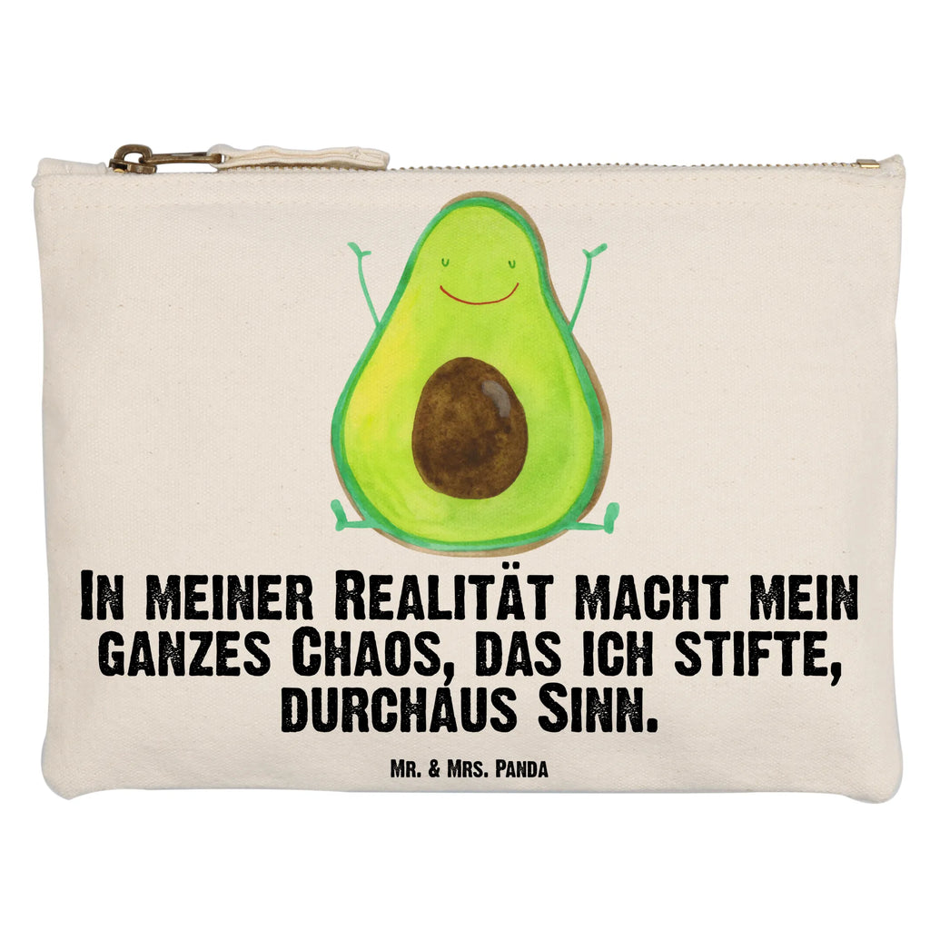 Schminktasche Avocado Glücklich Schminktasche, Kosmetiktasche, Kosmetikbeutel, Stiftemäppchen, Etui, Federmappe, Makeup, XXL, Schminketui, Kosmetiketui, Schlamperetui, Avocado, Veggie, Vegan, Gesund, Chaos