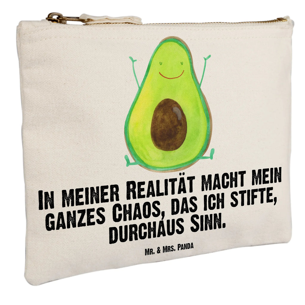 Schminktasche Avocado Glücklich Schminktasche, Kosmetiktasche, Kosmetikbeutel, Stiftemäppchen, Etui, Federmappe, Makeup, XXL, Schminketui, Kosmetiketui, Schlamperetui, Avocado, Veggie, Vegan, Gesund, Chaos