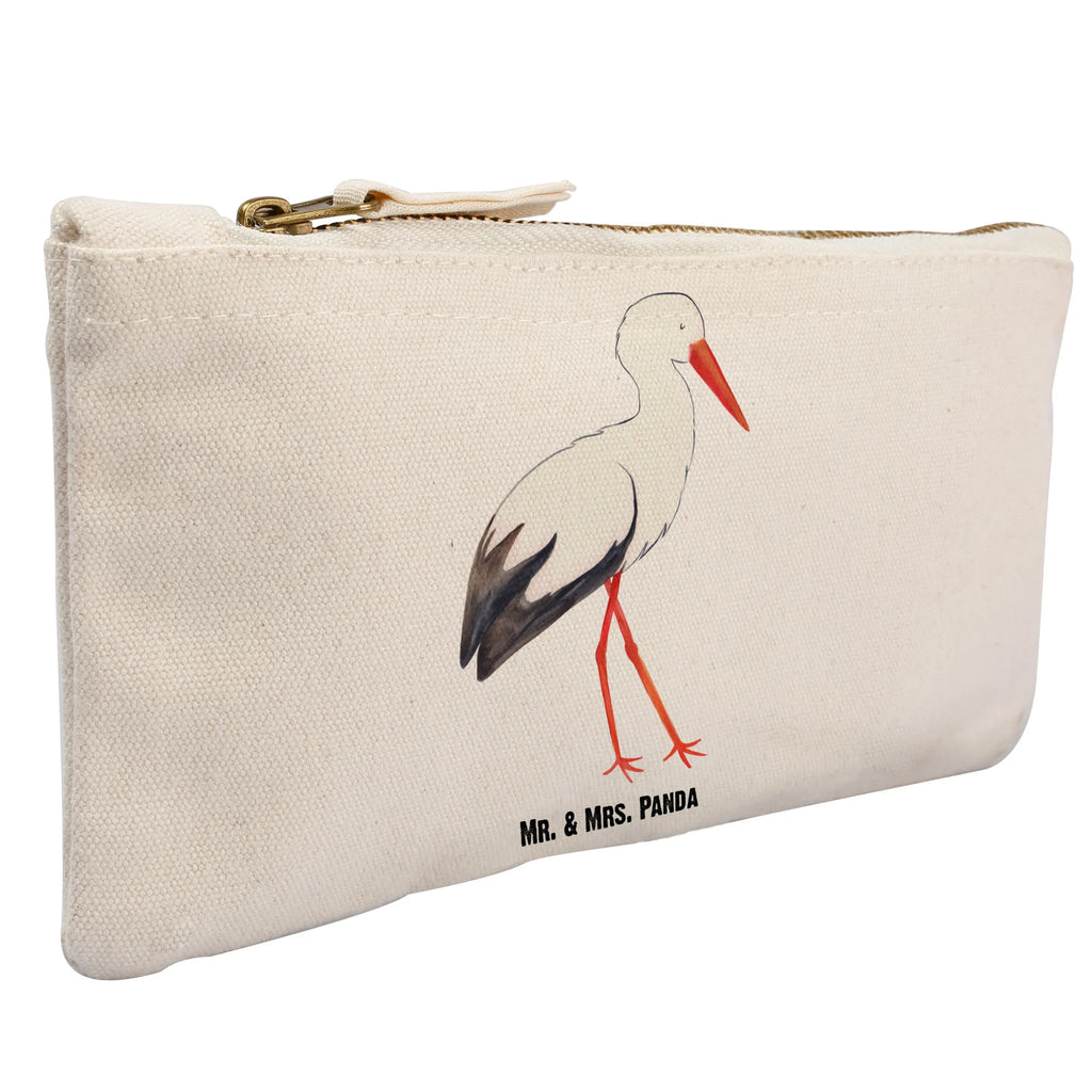 Schminktasche Storch Schminktasche, Kosmetiktasche, Kosmetikbeutel, Stiftemäppchen, Etui, Federmappe, Makeup, XXL, Schminketui, Kosmetiketui, Schlamperetui, Tiermotive, Gute Laune, lustige Sprüche, Tiere, Storch, Störche, Schwangerschaft, Geburt, Mutter, Mütter, Mutter werden, Schwanger, Babybauch, Baby