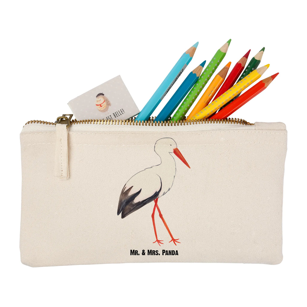 Schminktasche Storch Schminktasche, Kosmetiktasche, Kosmetikbeutel, Stiftemäppchen, Etui, Federmappe, Makeup, XXL, Schminketui, Kosmetiketui, Schlamperetui, Tiermotive, Gute Laune, lustige Sprüche, Tiere, Storch, Störche, Schwangerschaft, Geburt, Mutter, Mütter, Mutter werden, Schwanger, Babybauch, Baby