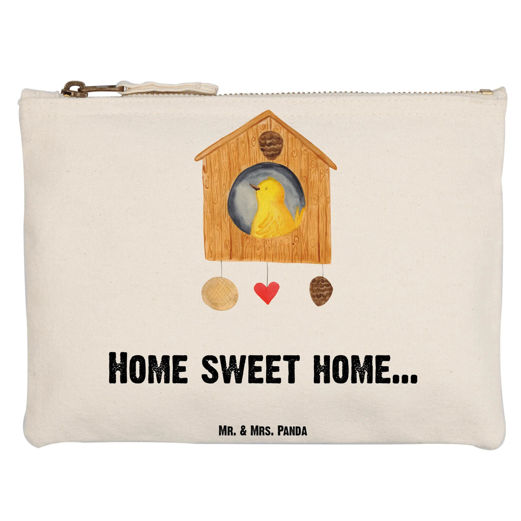 Schminktasche Vogelhaus sweet Home Schminktasche, Kosmetiktasche, Kosmetikbeutel, Stiftemäppchen, Etui, Federmappe, Makeup, XXL, Schminketui, Kosmetiketui, Schlamperetui, Tiermotive, Gute Laune, lustige Sprüche, Tiere, Vogelhaus, Vogel, Home sweet Home, Einzug, Umzug, Geschenk, Einzugsgeschenk, Hausbau, Haus