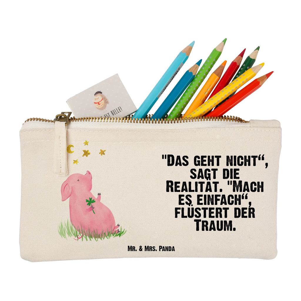 Schminktasche Glücksschwein Schminktasche, Kosmetiktasche, Kosmetikbeutel, Stiftemäppchen, Etui, Federmappe, Makeup, XXL, Schminketui, Kosmetiketui, Schlamperetui, Tiermotive, Gute Laune, lustige Sprüche, Tiere, Glücksschwein. Glück, Schwein, Schweinchen, Sterne, Sernchen, Ziele, Träume, Motivation, Glücksbringer