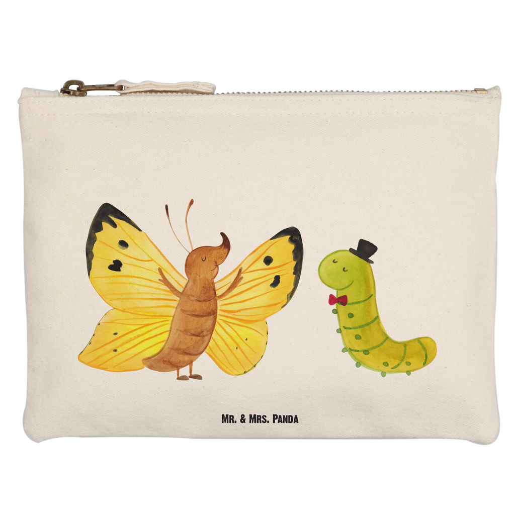 Schminktasche Raupe & Schmetterling Schminktasche, Kosmetiktasche, Kosmetikbeutel, Stiftemäppchen, Etui, Federmappe, Makeup, XXL, Schminketui, Kosmetiketui, Schlamperetui, Tiermotive, Gute Laune, lustige Sprüche, Tiere, Raupe, Schmetterling, Zitronenfalter, Entwicklung, Erwachsen werden, Kokon, Hut, Hütchen, Schönheit, Aufwachsen