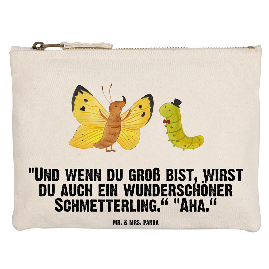 Schminktasche Raupe & Schmetterling Schminktasche, Kosmetiktasche, Kosmetikbeutel, Stiftemäppchen, Etui, Federmappe, Makeup, XXL, Schminketui, Kosmetiketui, Schlamperetui, Tiermotive, Gute Laune, lustige Sprüche, Tiere, Raupe, Schmetterling, Zitronenfalter, Entwicklung, Erwachsen werden, Kokon, Hut, Hütchen, Schönheit, Aufwachsen