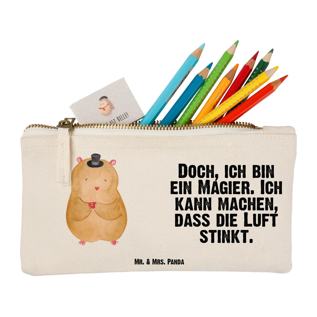 Schminktasche Hamster mit Hut Schminktasche, Kosmetiktasche, Kosmetikbeutel, Stiftemäppchen, Etui, Federmappe, Makeup, XXL, Schminketui, Kosmetiketui, Schlamperetui, Tiermotive, Gute Laune, lustige Sprüche, Tiere, Hamster, Hut, Magier, Zylinder, Zwerghamster, Zauberer