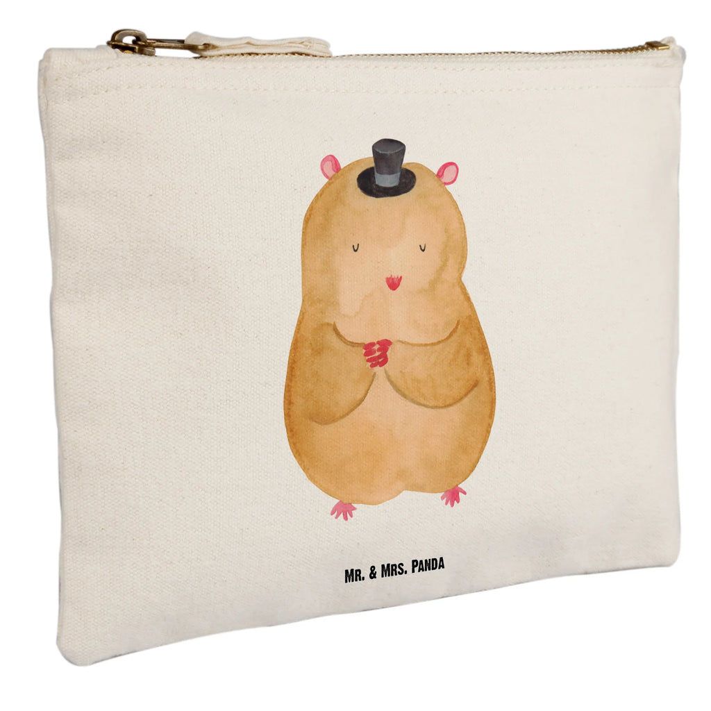 Schminktasche Hamster mit Hut Schminktasche, Kosmetiktasche, Kosmetikbeutel, Stiftemäppchen, Etui, Federmappe, Makeup, XXL, Schminketui, Kosmetiketui, Schlamperetui, Tiermotive, Gute Laune, lustige Sprüche, Tiere, Hamster, Hut, Magier, Zylinder, Zwerghamster, Zauberer