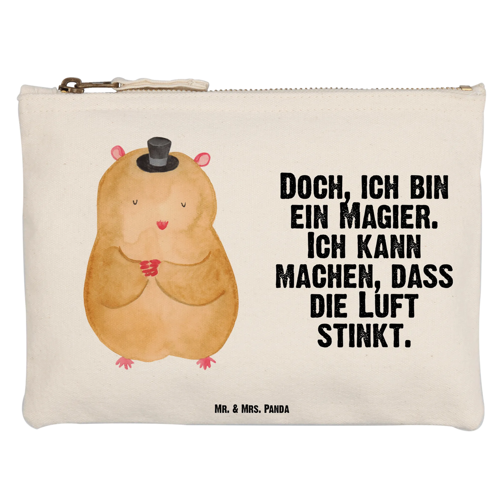 Schminktasche Hamster mit Hut Schminktasche, Kosmetiktasche, Kosmetikbeutel, Stiftemäppchen, Etui, Federmappe, Makeup, XXL, Schminketui, Kosmetiketui, Schlamperetui, Tiermotive, Gute Laune, lustige Sprüche, Tiere, Hamster, Hut, Magier, Zylinder, Zwerghamster, Zauberer