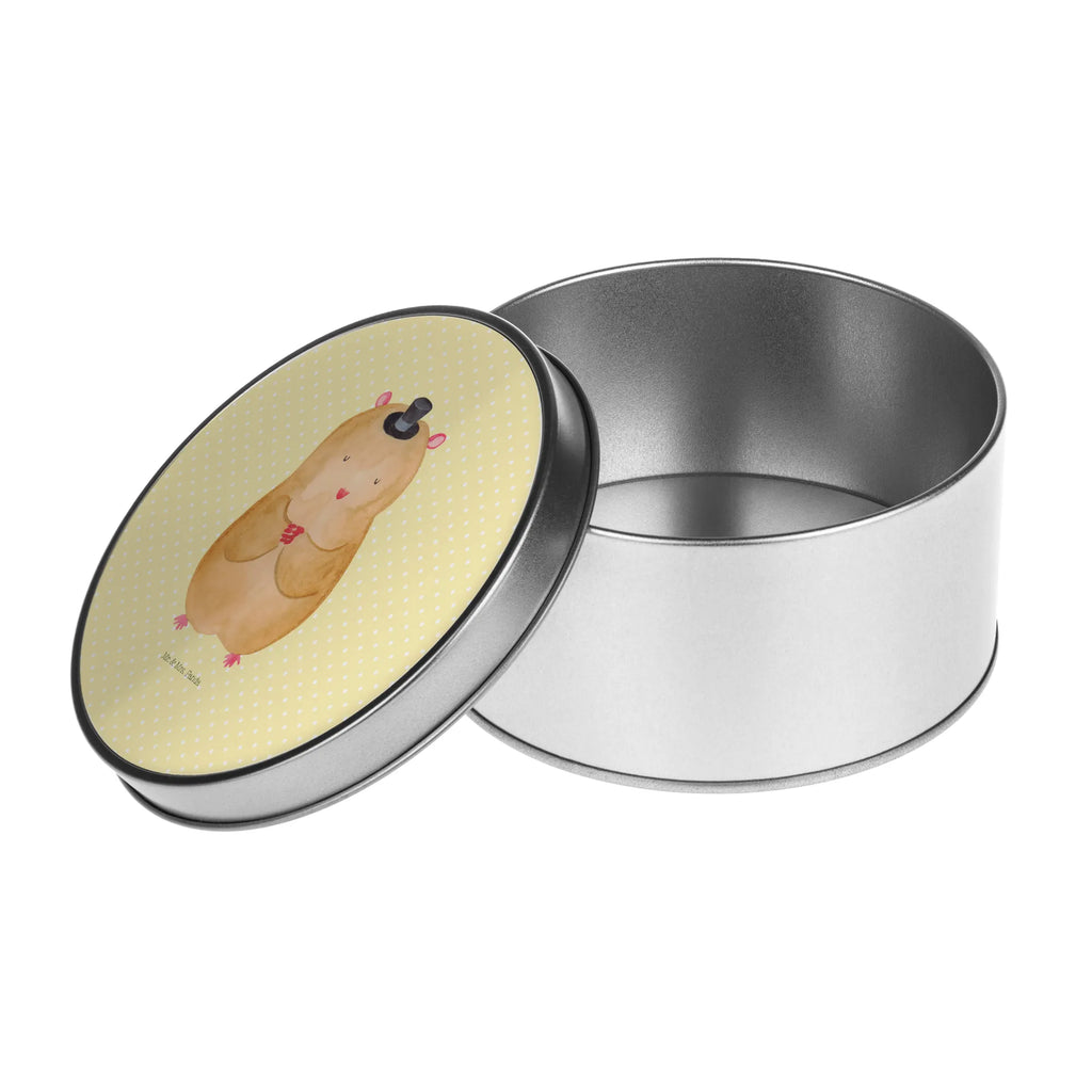 Blechdose rund Hamster Hut Metalldose, Keksdose, Dose, Vorratsdose, Geschenkbox, Lunchbox, Aufbewahrungsbox, Vorratsdosen, Metallkiste, Metallbox, Metallboxen, Aufbewahrungskiste, Geschenkkiste, Blechdosen mit Deckel, Metallkiste mit Deckel, Vorratsdosen mit Deckel, Metall Dose, Tiermotive, Gute Laune, lustige Sprüche, Tiere, Hamster, Hut, Magier, Zylinder, Zwerghamster, Zauberer