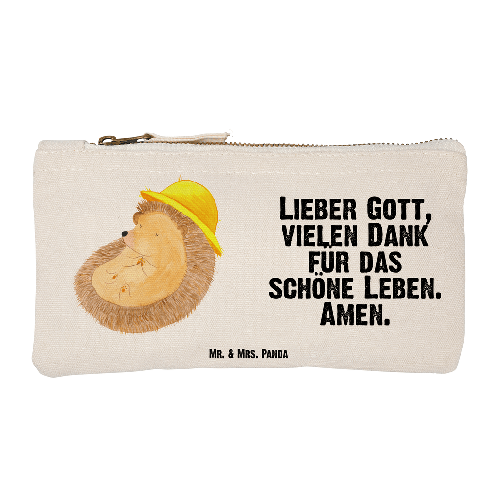 Schminktasche Igel Beten Schminktasche, Kosmetiktasche, Kosmetikbeutel, Stiftemäppchen, Etui, Federmappe, Makeup, XXL, Schminketui, Kosmetiketui, Schlamperetui, Tiermotive, Gute Laune, lustige Sprüche, Tiere, Igel, Igel mit Hut, Sonnenhut, Gott, Amen, beten, Leben, Dankbarkeit, Dankbar sein, dankbar, genießen