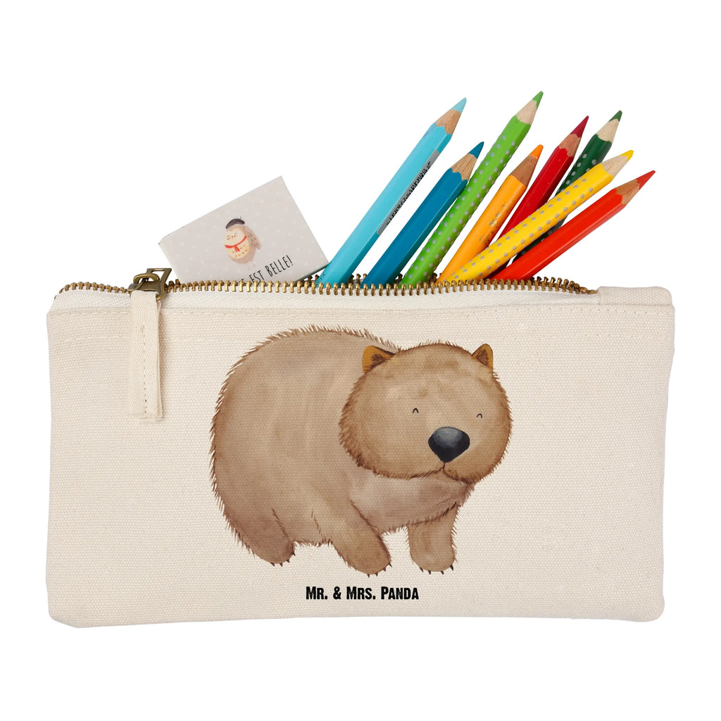 Schminktasche Wombat Schminktasche, Kosmetiktasche, Kosmetikbeutel, Stiftemäppchen, Etui, Federmappe, Makeup, XXL, Schminketui, Kosmetiketui, Schlamperetui, Tiermotive, Gute Laune, lustige Sprüche, Tiere, Wombat, Das Leben ist schön, Motivation, Spruch, Australien