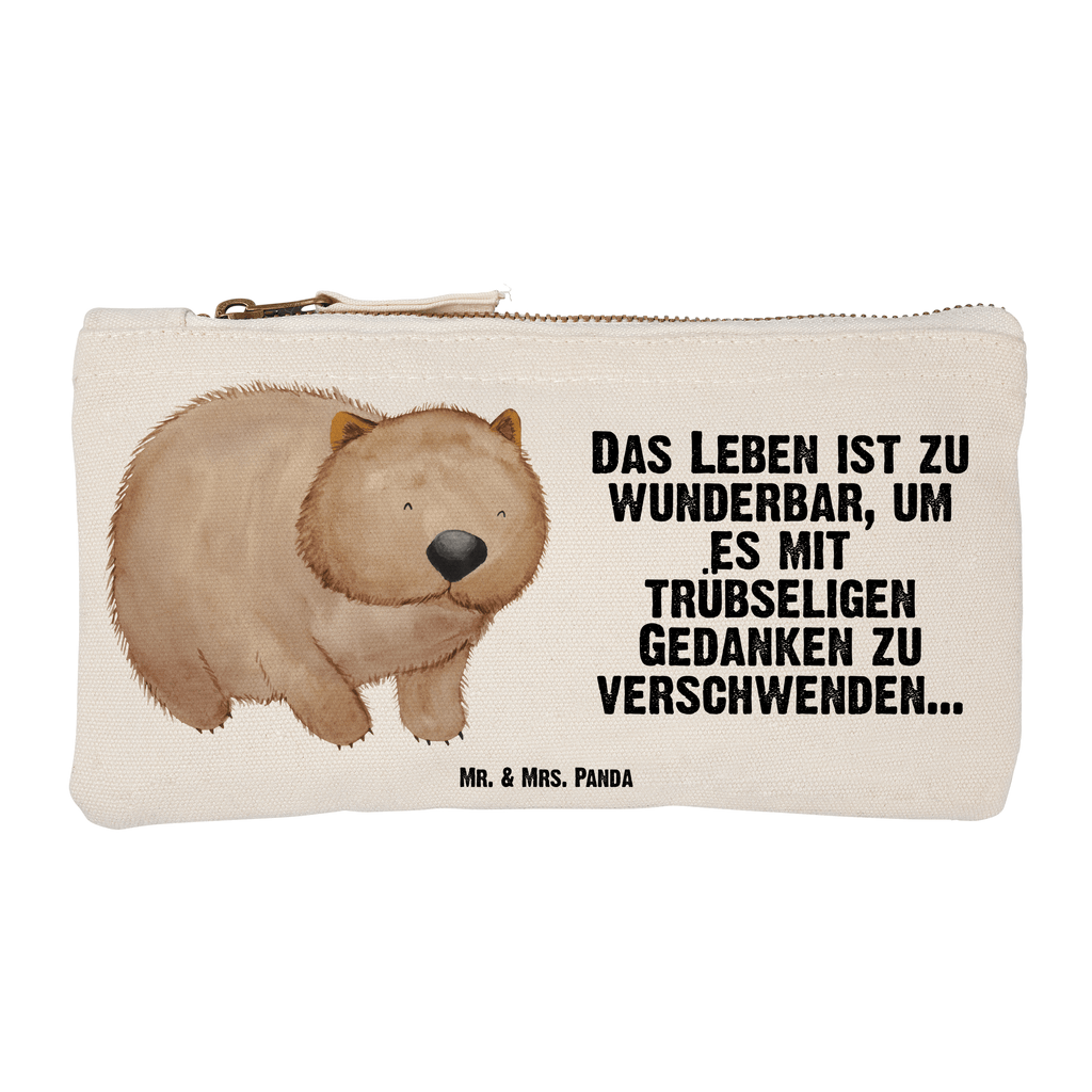 Schminktasche Wombat Schminktasche, Kosmetiktasche, Kosmetikbeutel, Stiftemäppchen, Etui, Federmappe, Makeup, XXL, Schminketui, Kosmetiketui, Schlamperetui, Tiermotive, Gute Laune, lustige Sprüche, Tiere, Wombat, Das Leben ist schön, Motivation, Spruch, Australien