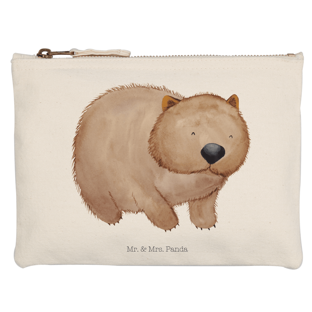 Schminktasche Wombat Schminktasche, Kosmetiktasche, Kosmetikbeutel, Stiftemäppchen, Etui, Federmappe, Makeup, XXL, Schminketui, Kosmetiketui, Schlamperetui, Tiermotive, Gute Laune, lustige Sprüche, Tiere, Wombat, Das Leben ist schön, Motivation, Spruch, Australien