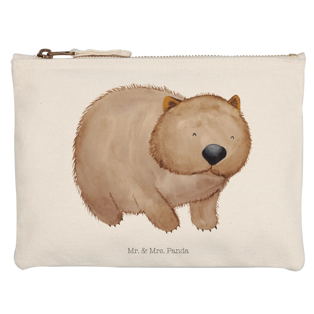 Schminktasche Wombat Schminktasche, Kosmetiktasche, Kosmetikbeutel, Stiftemäppchen, Etui, Federmappe, Makeup, XXL, Schminketui, Kosmetiketui, Schlamperetui, Tiermotive, Gute Laune, lustige Sprüche, Tiere, Wombat, Das Leben ist schön, Motivation, Spruch, Australien