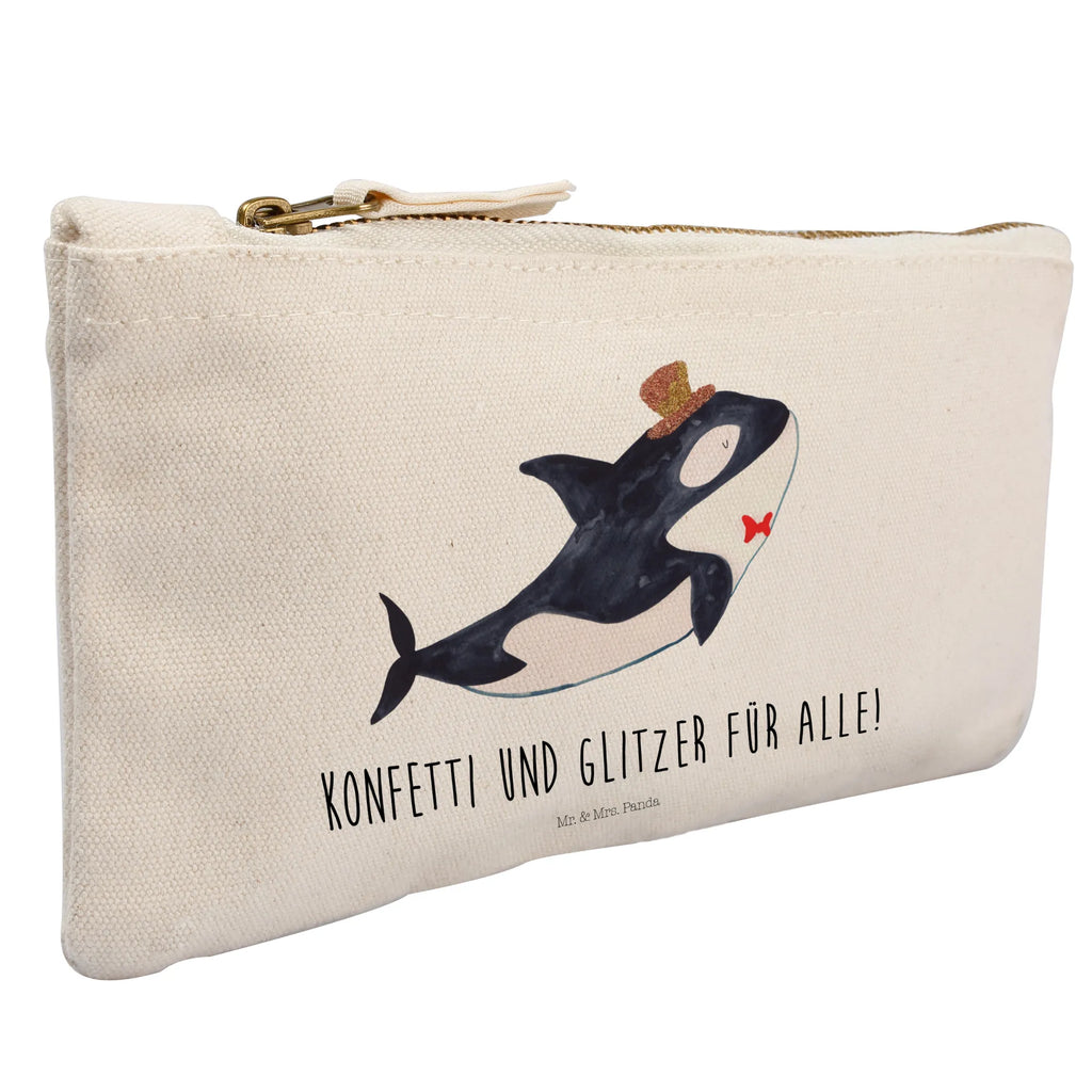 Schminktasche Orca Zylinder Schminktasche, Kosmetiktasche, Kosmetikbeutel, Stiftemäppchen, Etui, Federmappe, Makeup, XXL, Schminketui, Kosmetiketui, Schlamperetui, Meerestiere, Meer, Urlaub, Narwal, Glitter, Konfetti, Glitzer, Geburtstag, Feier, Fete, Fest, Glückwunsch, Orca