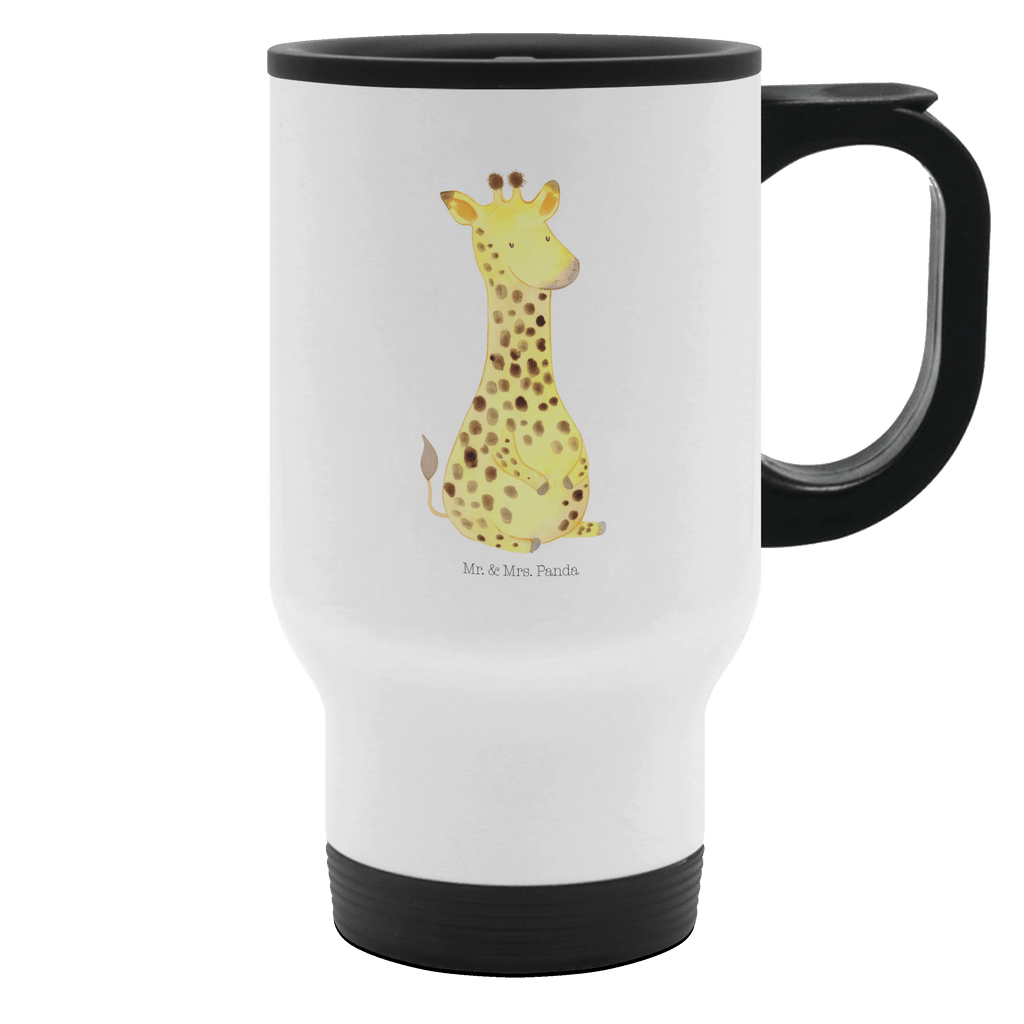 Thermobecher Giraffe Zufrieden Thermobecher, To Go Becher, Thermotasse, Kaffeebecher, Isolierbecher, Thermobecher To Go, Warmhaltetasse, Edelstahlbecher, Reisebecher, Tasse mit Deckel, Thermobecher für 400 ml, Kaffeetasse zum Mitnehmen, Tasse zum Mitnehmen, Spülmaschinenfest, Afrika, Wildtiere, Giraffe, Zufrieden, Glück, Abenteuer