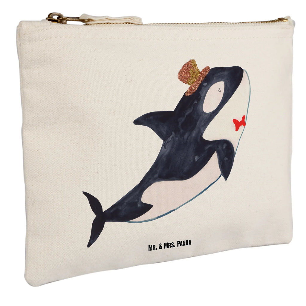 Schminktasche Orca Zylinder Schminktasche, Kosmetiktasche, Kosmetikbeutel, Stiftemäppchen, Etui, Federmappe, Makeup, XXL, Schminketui, Kosmetiketui, Schlamperetui, Meerestiere, Meer, Urlaub, Narwal, Glitter, Konfetti, Glitzer, Geburtstag, Feier, Fete, Fest, Glückwunsch, Orca