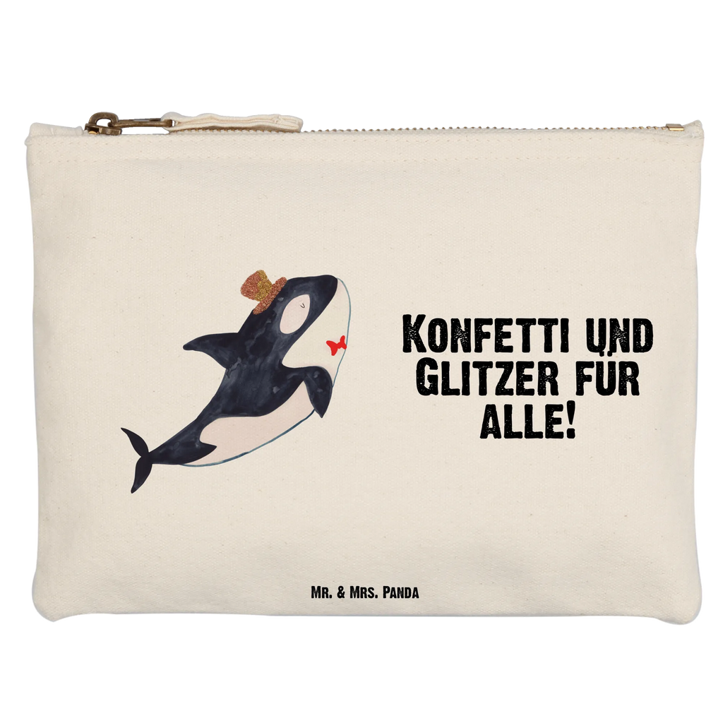 Schminktasche Orca Zylinder Schminktasche, Kosmetiktasche, Kosmetikbeutel, Stiftemäppchen, Etui, Federmappe, Makeup, XXL, Schminketui, Kosmetiketui, Schlamperetui, Meerestiere, Meer, Urlaub, Narwal, Glitter, Konfetti, Glitzer, Geburtstag, Feier, Fete, Fest, Glückwunsch, Orca