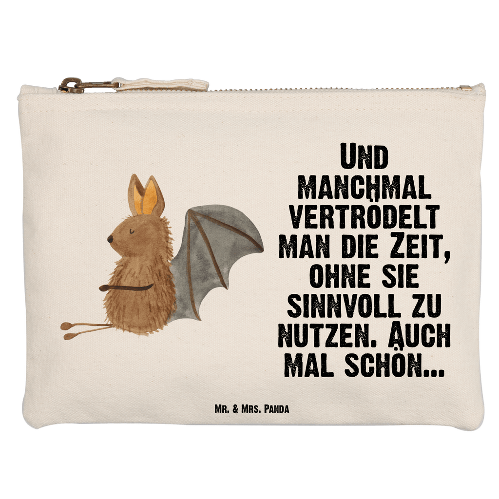 Schminktasche Fledermaus Sitzen Schminktasche, Kosmetiktasche, Kosmetikbeutel, Stiftemäppchen, Etui, Federmappe, Makeup, XXL, Schminketui, Kosmetiketui, Schlamperetui, Tiermotive, Gute Laune, lustige Sprüche, Tiere, Fledermaus, Fledermäuse, Motivation, entspannen