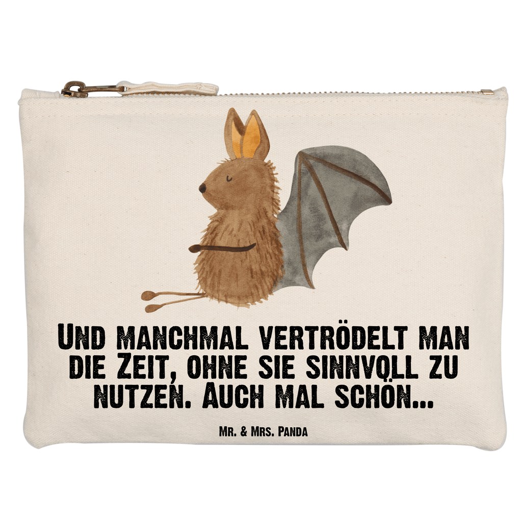 Schminktasche Fledermaus Sitzen Schminktasche, Kosmetiktasche, Kosmetikbeutel, Stiftemäppchen, Etui, Federmappe, Makeup, XXL, Schminketui, Kosmetiketui, Schlamperetui, Tiermotive, Gute Laune, lustige Sprüche, Tiere, Fledermaus, Fledermäuse, Motivation, entspannen