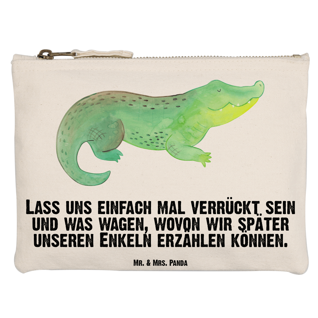 Schminktasche Krokodil Schminktasche, Kosmetiktasche, Kosmetikbeutel, Stiftemäppchen, Etui, Federmappe, Makeup, XXL, Schminketui, Kosmetiketui, Schlamperetui, Meerestiere, Meer, Urlaub, Krokodil, Krokodile, verrückt sein, spontan sein, Abenteuerlust, Reiselust, Freundin, beste Freundin, Lieblingsmensch