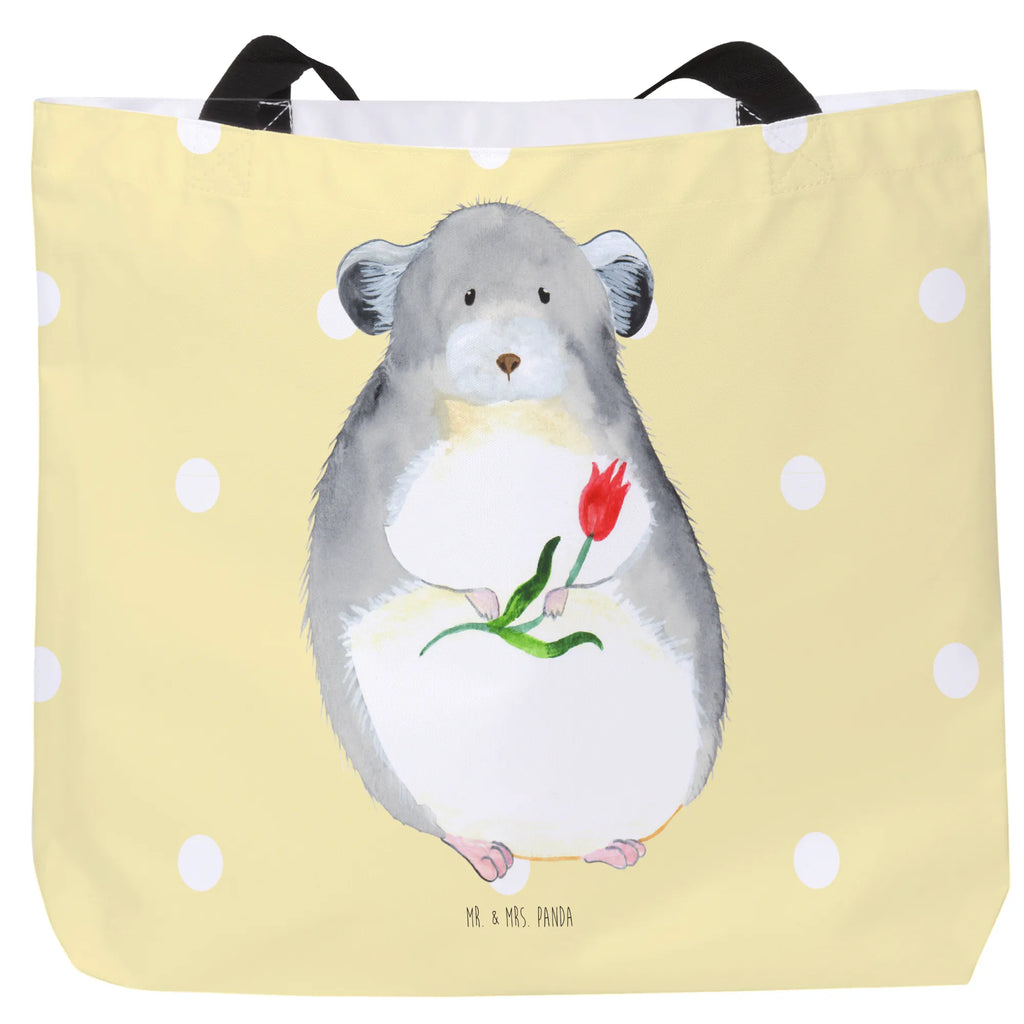 Shopper Chinchilla Blume Beutel, Einkaufstasche, Tasche, Strandtasche, Einkaufsbeutel, Shopper, Schultasche, Freizeittasche, Tragebeutel, Schulbeutel, Alltagstasche, Tiermotive, Gute Laune, lustige Sprüche, Tiere, Chinchilla, Chinchillas, Liebeskummer, Kummer, Depressionen, traurig sein, Chaos, Glücklichsein, Büro, Büroalltag