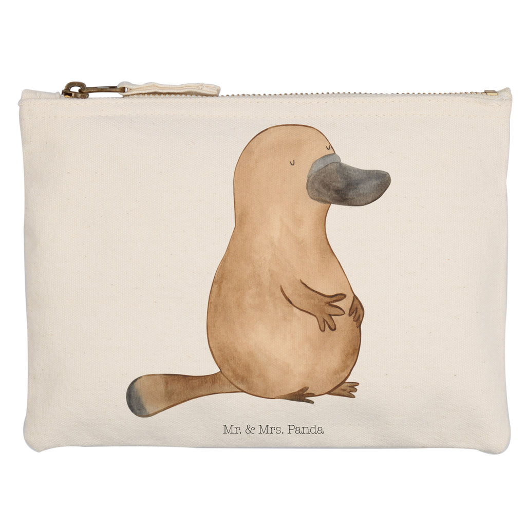 Schminktasche Schnabeltier Mut Schminktasche, Kosmetiktasche, Kosmetikbeutel, Stiftemäppchen, Etui, Federmappe, Makeup, XXL, Schminketui, Kosmetiketui, Schlamperetui, Meerestiere, Meer, Urlaub, Schnabeltier, Mut, mutig, Lebensweisheit, Schnabeltiere, Motivation, Training, Büro, Arbeit, Neuanfang, Neustart, Weltreise, Raodtrip