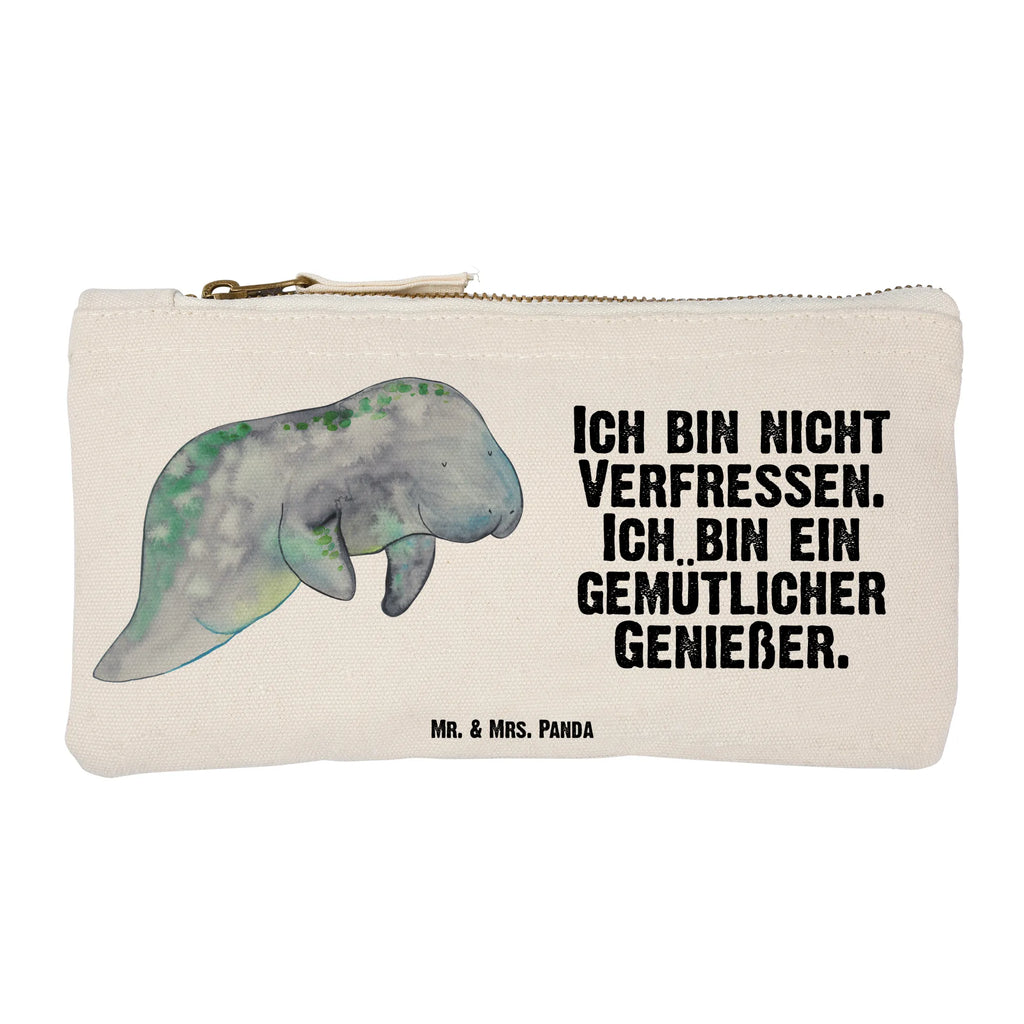 Schminktasche Seekuh chillt Schminktasche, Kosmetiktasche, Kosmetikbeutel, Stiftemäppchen, Etui, Federmappe, Makeup, XXL, Schminketui, Kosmetiketui, Schlamperetui, Meerestiere, Meer, Urlaub, Seekuh, Seekühe, Diät, Abnehmen, Zucker, Diätwahn, Essen, Süßigkeiten