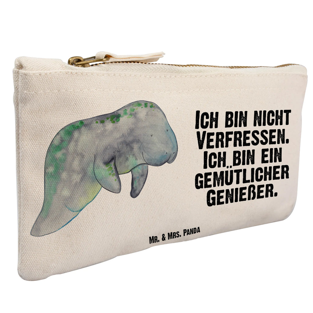 Schminktasche Seekuh chillt Schminktasche, Kosmetiktasche, Kosmetikbeutel, Stiftemäppchen, Etui, Federmappe, Makeup, XXL, Schminketui, Kosmetiketui, Schlamperetui, Meerestiere, Meer, Urlaub, Seekuh, Seekühe, Diät, Abnehmen, Zucker, Diätwahn, Essen, Süßigkeiten