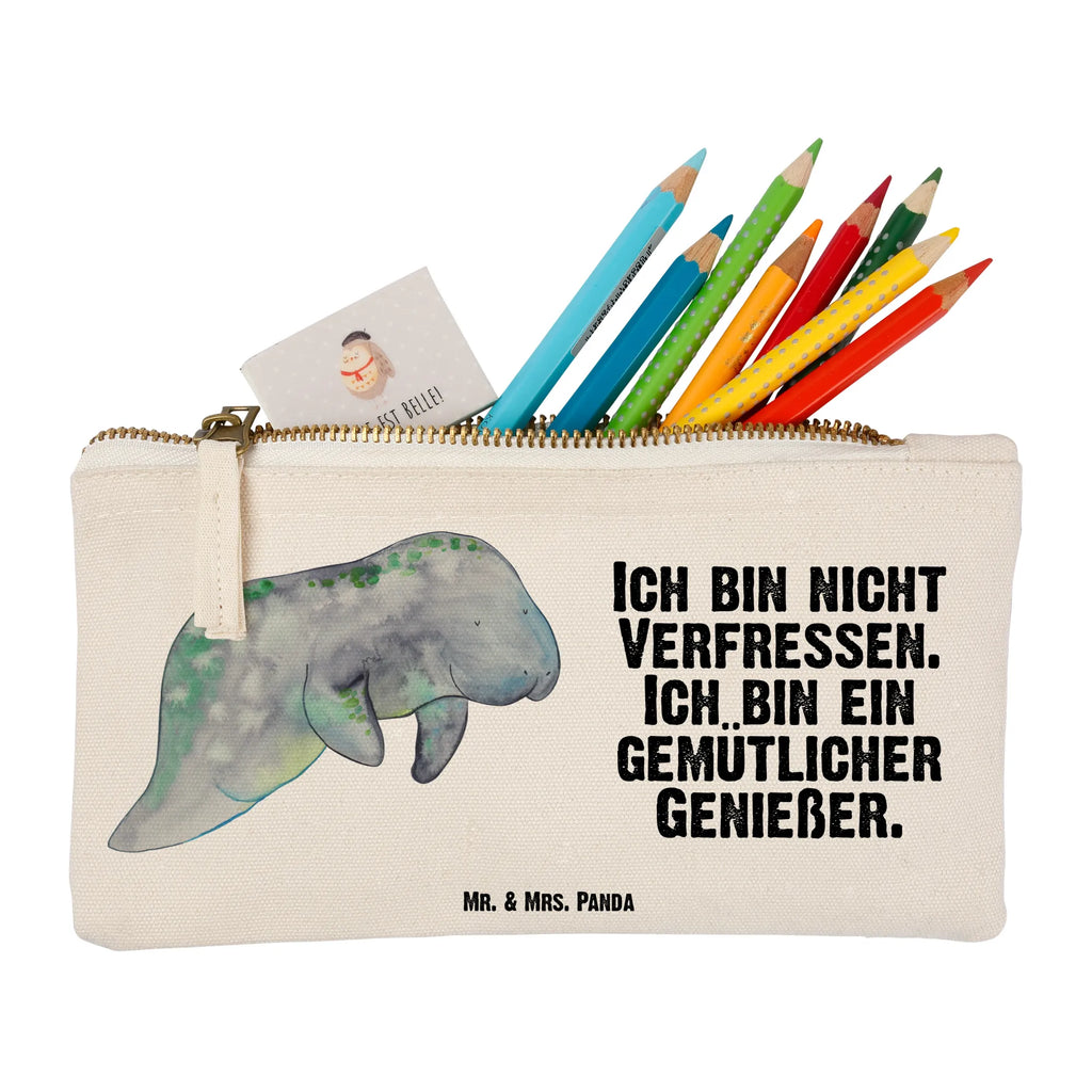 Schminktasche Seekuh chillt Schminktasche, Kosmetiktasche, Kosmetikbeutel, Stiftemäppchen, Etui, Federmappe, Makeup, XXL, Schminketui, Kosmetiketui, Schlamperetui, Meerestiere, Meer, Urlaub, Seekuh, Seekühe, Diät, Abnehmen, Zucker, Diätwahn, Essen, Süßigkeiten