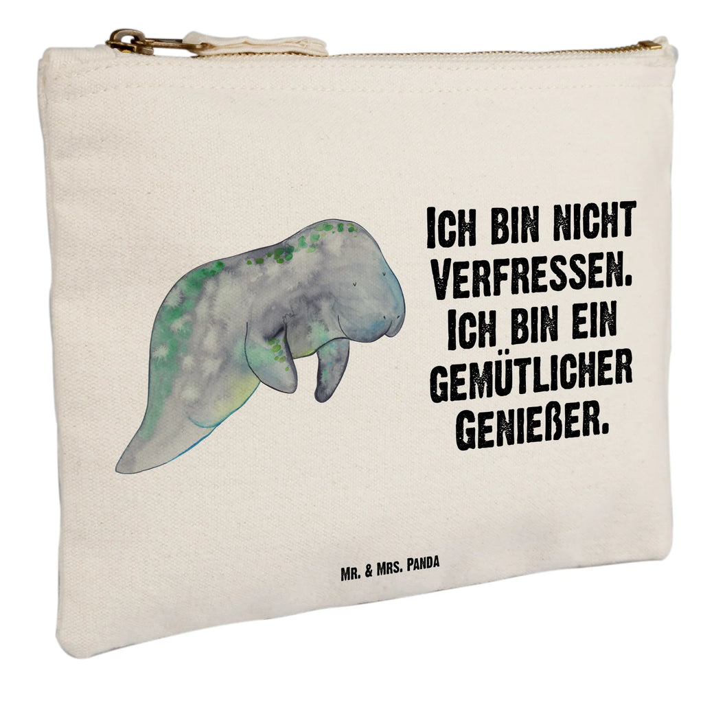 Schminktasche Seekuh chillt Schminktasche, Kosmetiktasche, Kosmetikbeutel, Stiftemäppchen, Etui, Federmappe, Makeup, XXL, Schminketui, Kosmetiketui, Schlamperetui, Meerestiere, Meer, Urlaub, Seekuh, Seekühe, Diät, Abnehmen, Zucker, Diätwahn, Essen, Süßigkeiten