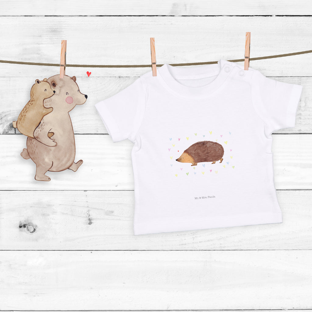 Organic Baby Shirt Igel Herzen Baby T-Shirt, Jungen Baby T-Shirt, Mädchen Baby T-Shirt, Shirt, Tiermotive, Gute Laune, lustige Sprüche, Tiere, Liebe, Herz, Herzen, Igel, Vertrauen, Kuss, Leben