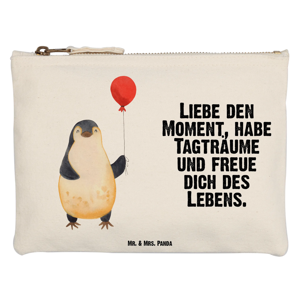 Schminktasche Pinguin Luftballon Schminktasche, Kosmetiktasche, Kosmetikbeutel, Stiftemäppchen, Etui, Federmappe, Makeup, XXL, Schminketui, Kosmetiketui, Schlamperetui, Pinguin, Pinguine, Luftballon, Tagträume, Lebenslust, Geschenk Freundin, Geschenkidee, beste Freundin, Motivation, Neustart, neues Leben, Liebe, Glück