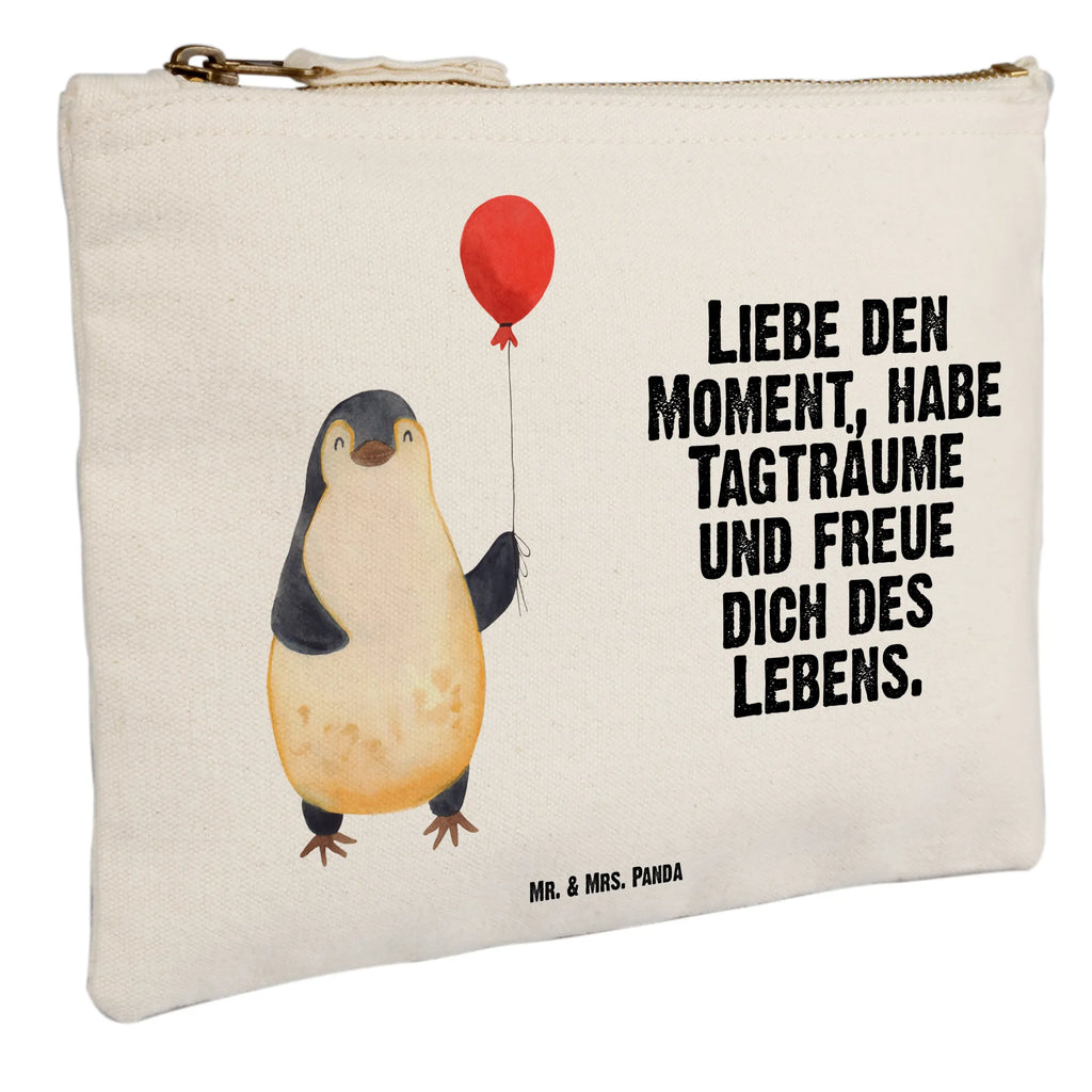 Schminktasche Pinguin Luftballon Schminktasche, Kosmetiktasche, Kosmetikbeutel, Stiftemäppchen, Etui, Federmappe, Makeup, XXL, Schminketui, Kosmetiketui, Schlamperetui, Pinguin, Pinguine, Luftballon, Tagträume, Lebenslust, Geschenk Freundin, Geschenkidee, beste Freundin, Motivation, Neustart, neues Leben, Liebe, Glück