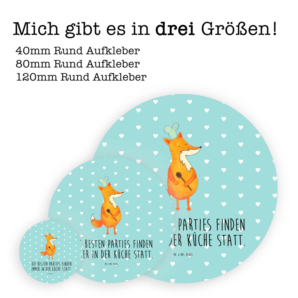 Rund Aufkleber Fuchs Koch Sticker, Aufkleber, Etikett, Fuchs, Füchse, Koch Geschenk, Küche Spruch, Küche Deko, Köche, Bäcker, Party Spruch, Spruch lustig, witzig