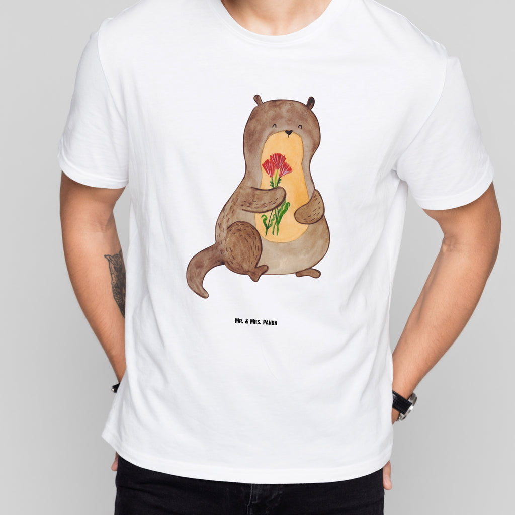 T-Shirt Standard Otter Blumenstrauß T-Shirt, Shirt, Tshirt, Lustiges T-Shirt, T-Shirt mit Spruch, Party, Junggesellenabschied, Jubiläum, Geburstag, Herrn, Damen, Männer, Frauen, Schlafshirt, Nachthemd, Sprüche, Otter, Fischotter, Seeotter, Otter Seeotter See Otter