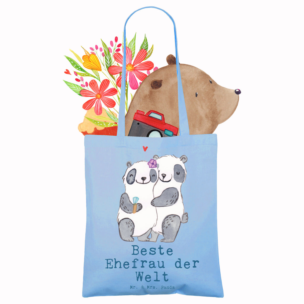 Tragetasche Panda Beste Ehefrau der Welt Beuteltasche, Beutel, Einkaufstasche, Jutebeutel, Stoffbeutel, Tasche, Shopper, Umhängetasche, Strandtasche, Schultertasche, Stofftasche, Tragetasche, Badetasche, Jutetasche, Einkaufstüte, Laptoptasche, für, Dankeschön, Geschenk, Schenken, Geburtstag, Geburtstagsgeschenk, Geschenkidee, Danke, Bedanken, Mitbringsel, Freude machen, Geschenktipp, Ehefrau, Beste, Frau, Partnerin, Freundin, Traumfrau, Hochzeit, Liebling, Ehepartner, Ehe, Gattin, Lebensgefährtin, Braut, Kleinigkeit