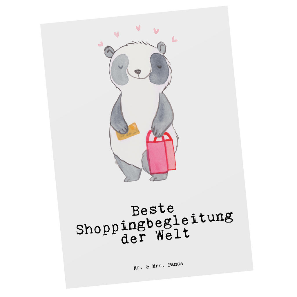 Postkarte Panda Beste Shoppingbegleitung der Welt Postkarte, Karte, Geschenkkarte, Grußkarte, Einladung, Ansichtskarte, Geburtstagskarte, Einladungskarte, Dankeskarte, Ansichtskarten, Einladung Geburtstag, Einladungskarten Geburtstag, für, Dankeschön, Geschenk, Schenken, Geburtstag, Geburtstagsgeschenk, Geschenkidee, Danke, Bedanken, Mitbringsel, Freude machen, Geschenktipp, Shoppingbegleitung, Shoppingpartner, Begleitung, Shoppen, Partner, Freundin, Freund, bff, Shopping, Einkaufen, Shopping-Queen, Queen, Bester