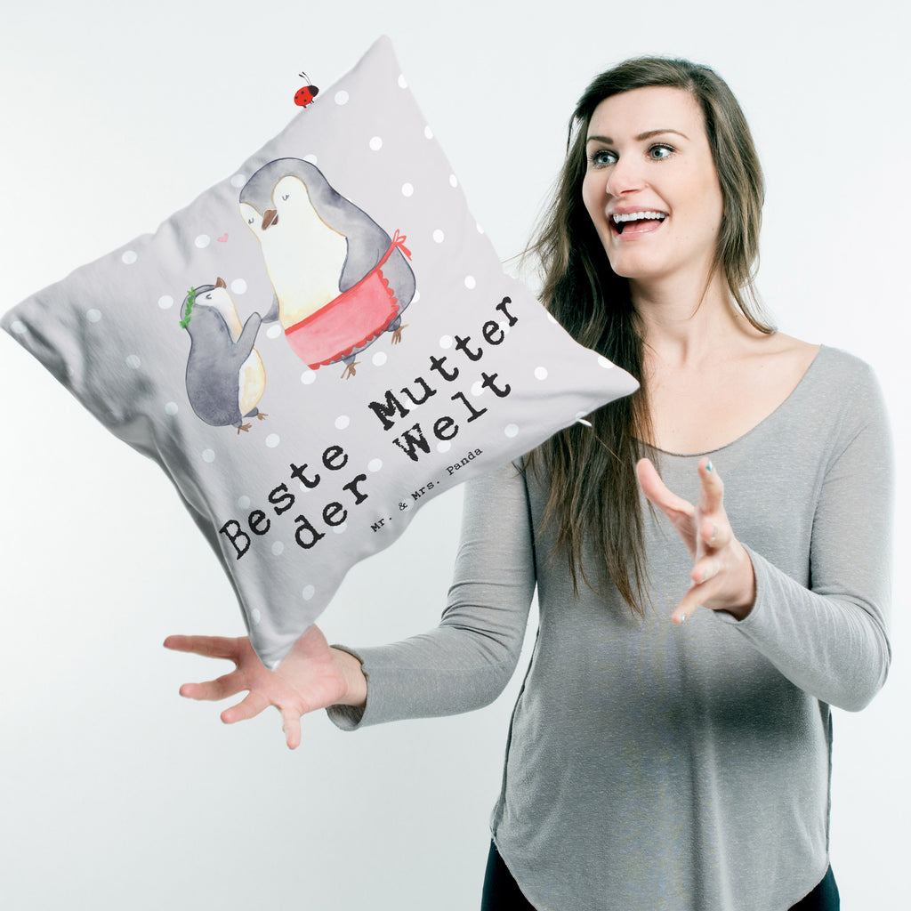 40x40 Kissen Pinguin Beste Mutter der Welt Kissenhülle, Kopfkissen, Sofakissen, Dekokissen, Motivkissen, für, Dankeschön, Geschenk, Schenken, Geburtstag, Geburtstagsgeschenk, Geschenkidee, Danke, Bedanken, Mitbringsel, Freude machen, Geschenktipp, Mama, Mami, Mutter, Muttertag, Mutti, Ma, Tochter, Sohn, Beste Mama, Beste, Supermama