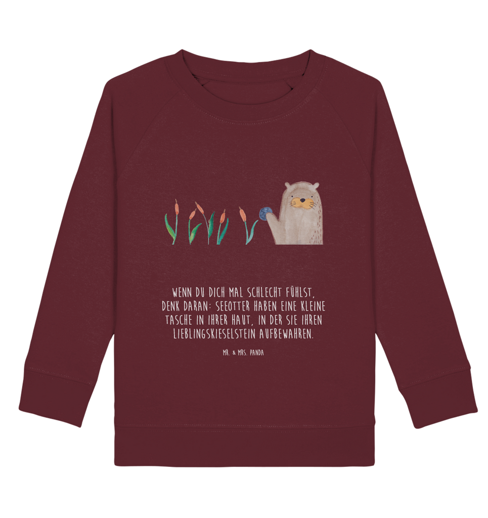 Organic Kinder Pullover Otter mit Stein Kinder Pullover, Kinder Sweatshirt, Jungen, Mädchen, Otter, Fischotter, Seeotter, Otter Seeotter See Otter