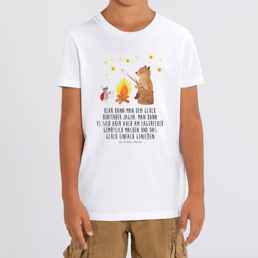 Organic Kinder T-Shirt Bär & Marienkäfer Lagerfeuer Kinder T-Shirt, Kinder T-Shirt Mädchen, Kinder T-Shirt Jungen, Bär, Teddy, Teddybär, Lagerfeuer