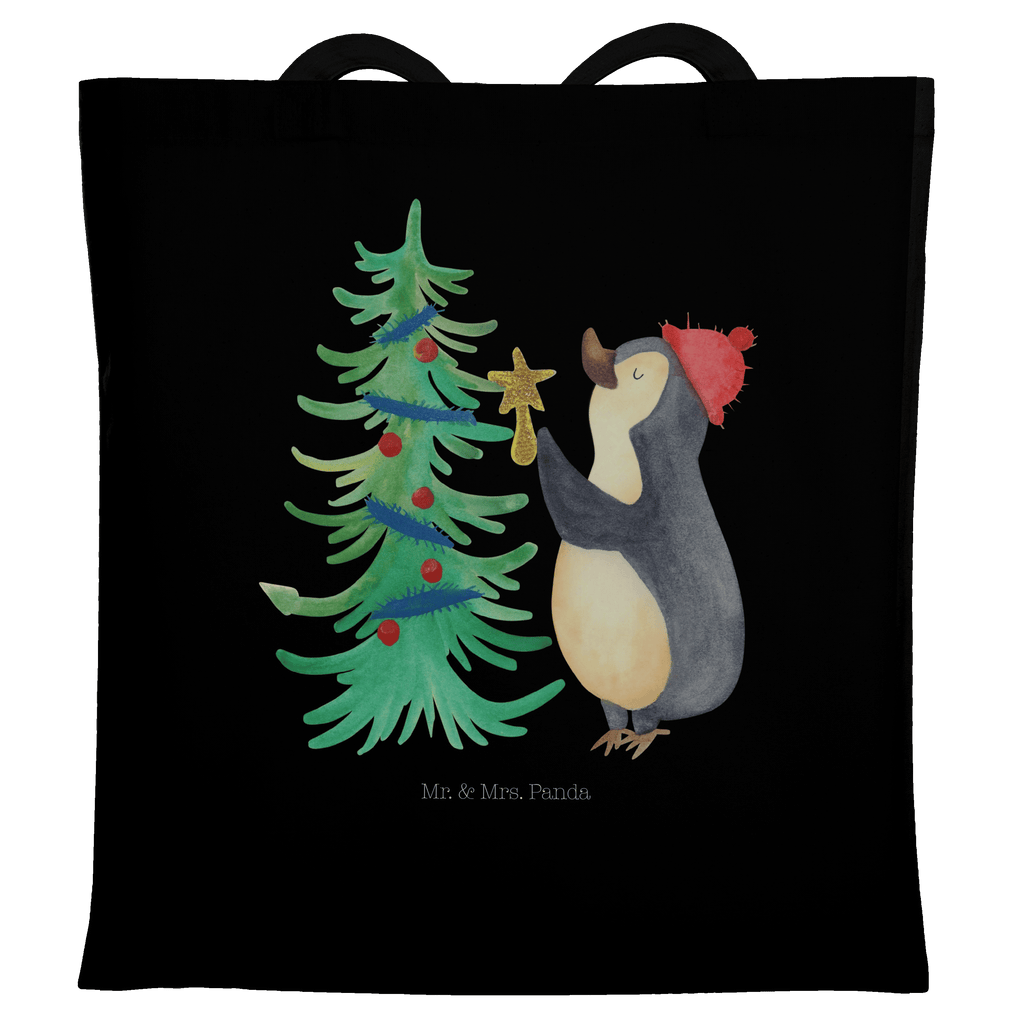 Tragetasche Pinguin Weihnachtsbaum Beuteltasche, Beutel, Einkaufstasche, Jutebeutel, Stoffbeutel, Tasche, Shopper, Umhängetasche, Strandtasche, Schultertasche, Stofftasche, Tragetasche, Badetasche, Jutetasche, Einkaufstüte, Laptoptasche, Winter, Weihnachten, Weihnachtsdeko, Nikolaus, Advent, Heiligabend, Wintermotiv, Pinguin