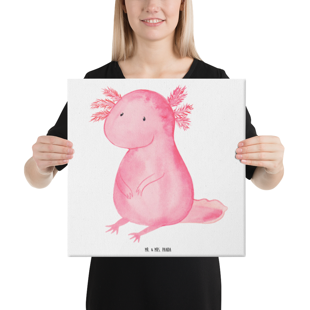 Leinwand Bild Axolotl Leinwand, Bild, Kunstdruck, Wanddeko, Dekoration, Axolotl, Molch, Axolot, vergnügt, fröhlich, zufrieden, Lebensstil, Weisheit, Lebensweisheit, Liebe, Freundin