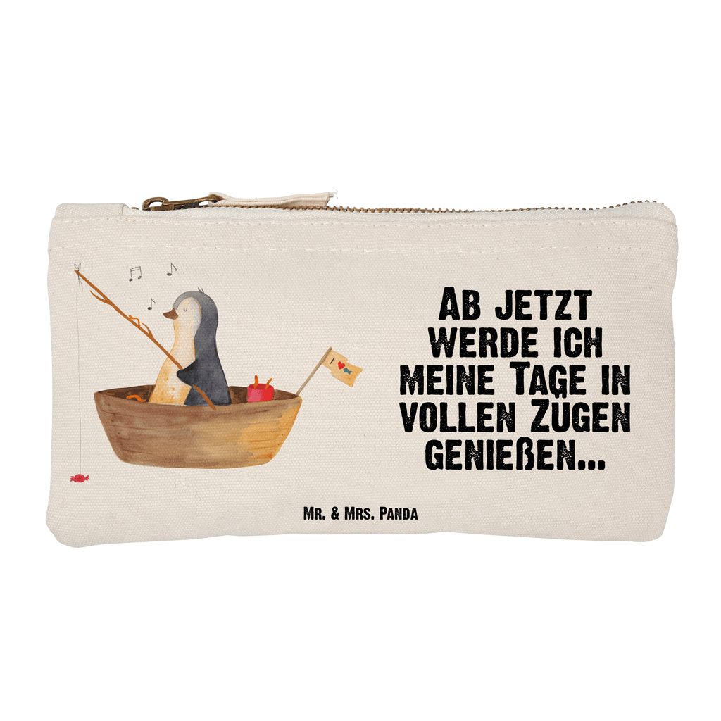 Schminktasche Pinguin Angelboot Schminktasche, Kosmetiktasche, Kosmetikbeutel, Stiftemäppchen, Etui, Federmappe, Makeup, XXL, Schminketui, Kosmetiketui, Schlamperetui, Pinguin, Pinguine, Angeln, Boot, Angelboot, Lebenslust, Leben, genießen, Motivation, Neustart, Neuanfang, Trennung, Scheidung, Geschenkidee Liebeskummer